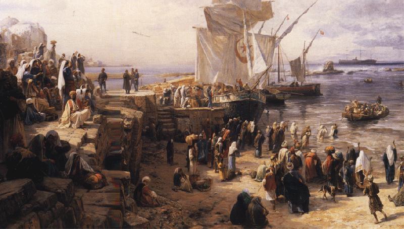 Gustav Bauernfeind Jaffa, Recruiting of Turkish Soldiers in Palestine china oil painting image